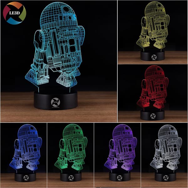 3D Optisk Illusions Natlampe - 7 LED Farveskiftende Lampe