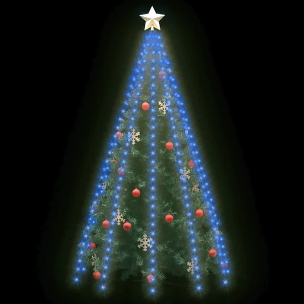Ljusnät för julgran 300 lysdioder blå 300 cm