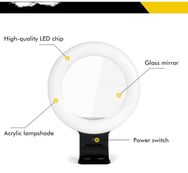 Ring Light Selfie Ring Light Med Spegel Dimbar Beauty De