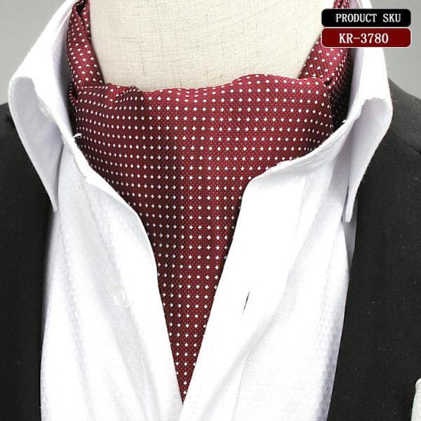 Herr Polka Dot Rutig Silke Cravat Slips Jacquard Vävda Casual D