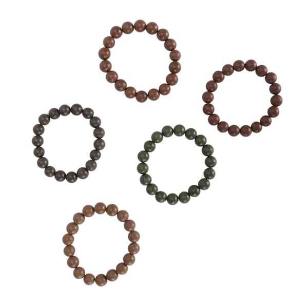 5 stk Buddha Perle Armbånd Lykke Håndlaget Motesmykker Varig Aroma Bønn Perler Armbånd for Daglig Bruk 12‑13mm / 0.47‑0.51in