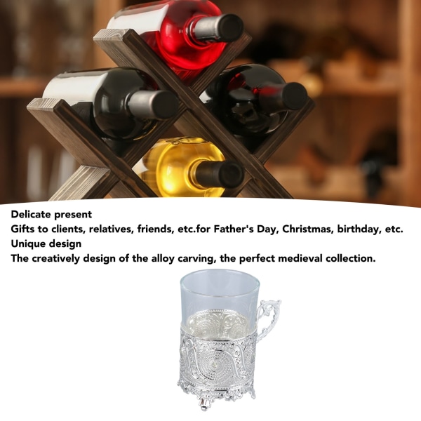 Legering Glas Ölmugg Matal Ölkrus Samlarobjekt Dekorativ Whiskymugg Drickmugg för Fars Dag Jul Födelsedag Sliver