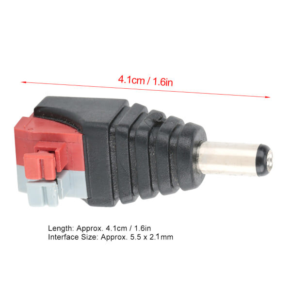 20 stk. 5,5x2,1 mm han-stikkabelterminal DC-strømstikadapter-stik til LED-lysstrimmel