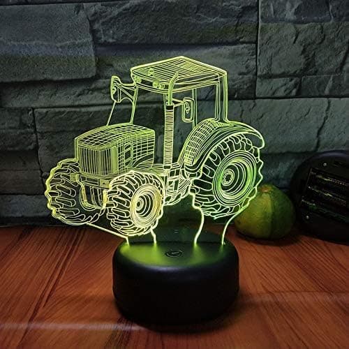 Led Firehjulsdrift 3D Nattlys, Barn Nattlys 16-Farger