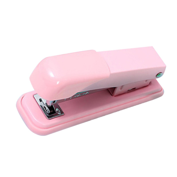 Kontorshäftapparat för 24/6 26/6 60 mm djup Ergonomisk ansträngningslös skrivbordsstapler för studentlärare Roseate
