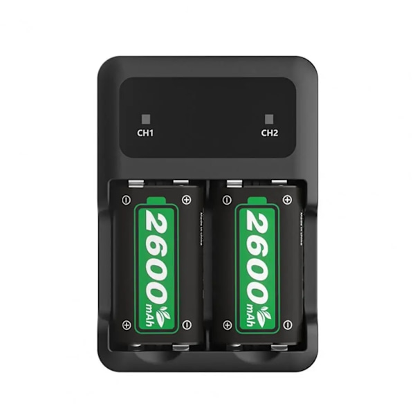 2 x 2600mAh genopladeligt batteri til Xbox Series X/S/Xbox One S/X controller batteri til Xbox One + USB batterioplader