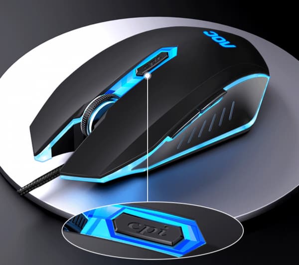 Ergonomisk optisk, USB-kablet mus støtter Windows PC, bærbar PC