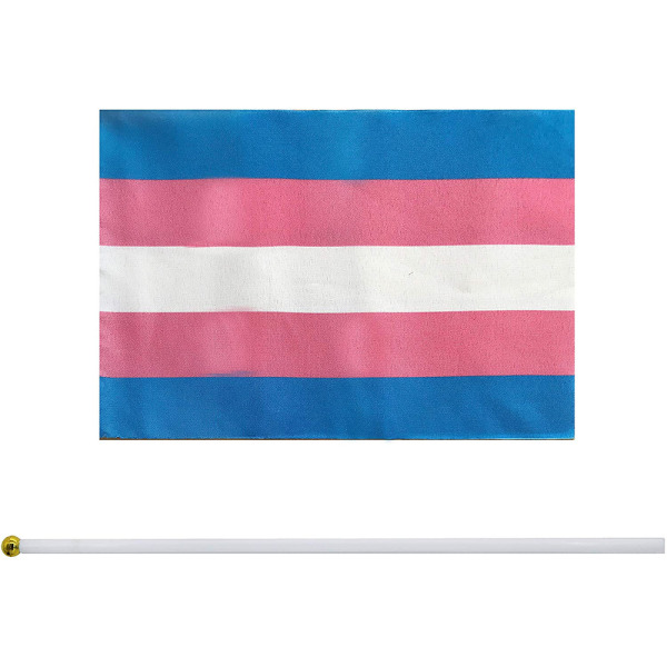 Sateenkaarikäden heiluttava lippu raidallinen sateenkaarilippu, jossa on pieni minilippulippu, 50 kappaleen pakkaus (transsukupuoliset)