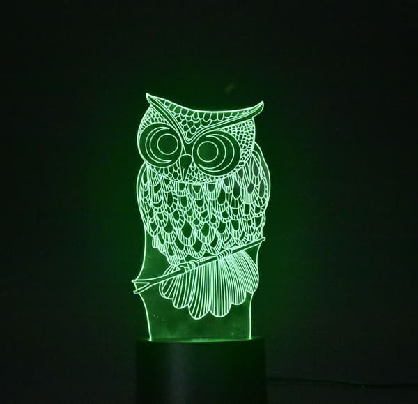3D Nattlampe Optisk Illusjon Nattlys, Berørings LED Bord D