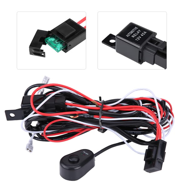 12V 40A Universal Tåkelysbrytertråd Relé Ledningsnettsett for LED-lys