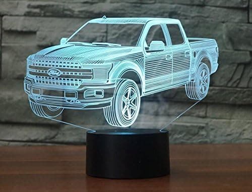3D Lastebil Bil Nattlys Bord Skrivebord Optisk Illusjon Lamper 7