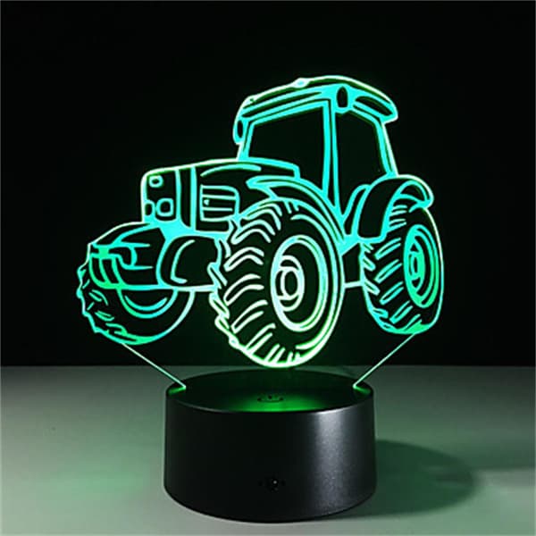 3D Natlampe 3D LED USB 7 Farveskift LED Bordlampe Jul