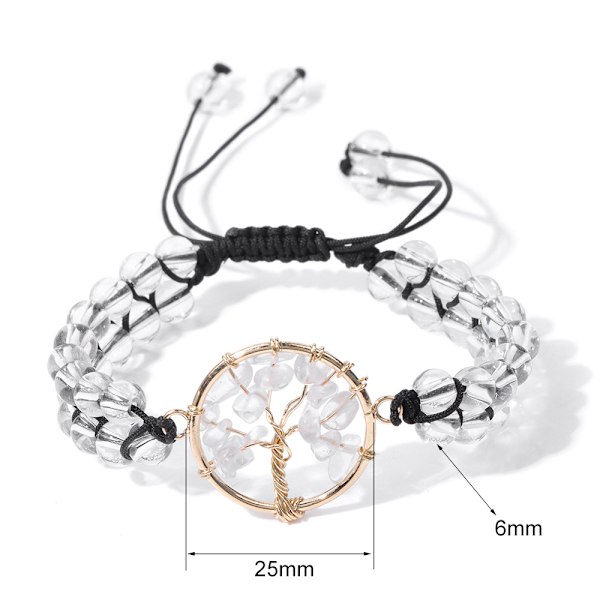 Halvädelstenar Kristall Runda Pärlor Justerbara Flätade Makrame-Kvastar Armband - Handgjorda Boho Wrap Armband för Kvinnor Män Blue