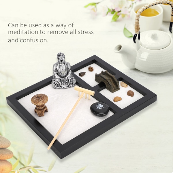 Zen-stil Buddha hagesandbrett dekorasjon håndverk hjem stue tehus ornament