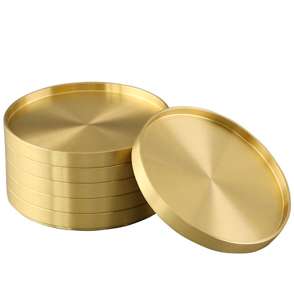 Runde Formede Brikker Messingbrikker Gylne Koppbrikker Te