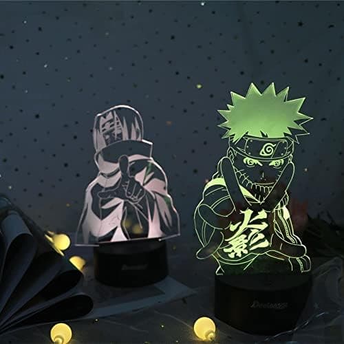 Nattlampe 3D Anime LED-lys 3D Visuell Illusjonslampe Berøring