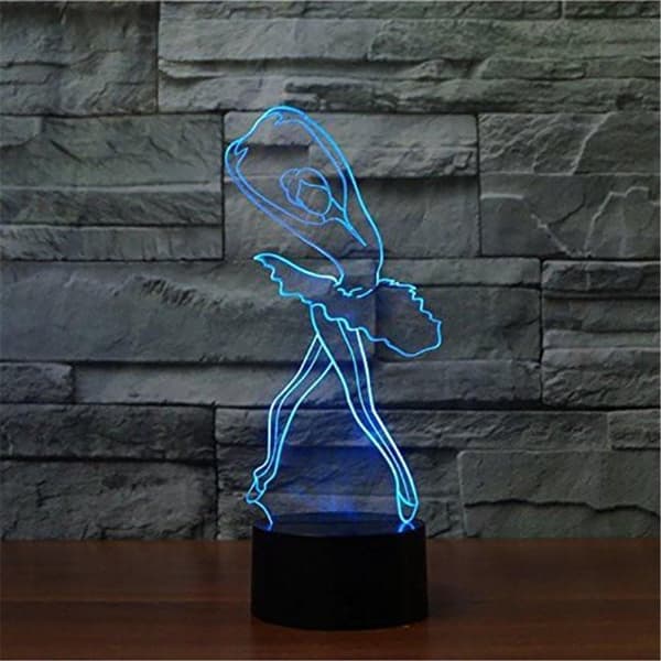 3D Optisk Illusion Ballerina Ballet Pige Farverig LightEffe