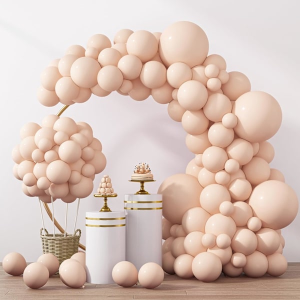 129 kpl pastellinoranssit ilmapallot lateksipersikkapallot eri kokoja 18 12 10 5 tuuman vaaleanoranssin ilmapallokaari juhlakoristeluun syntymäpäivä Gen Pastel Orange