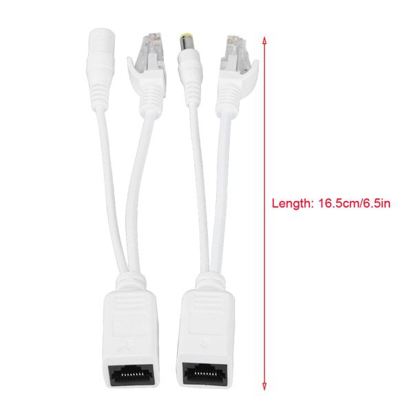 10 paria IP-kameran POE RJ45 -kaapeli Power Over Ethernet -sovitin Injektori Splitter DC 12 V