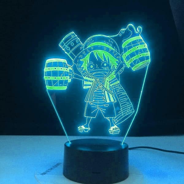 One Piece Luffy 3D Illusjons Nattlampe Smart Touch, RG