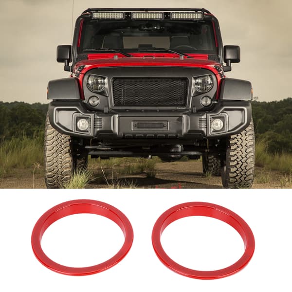 Sæt af ydre blinklysringtrim passer til Jeep Wrangler 2007-2017 Rød