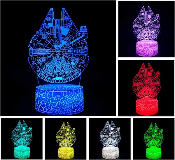 3D Illusion Natlampe LED Skrivebordslampe Touch Kontrol 7 Farver