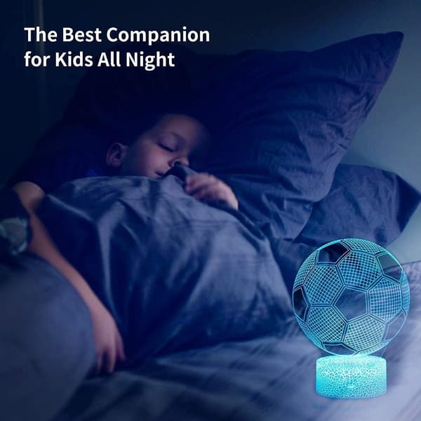 Fodbold 3D Illusion Lampe, Fodboldgaver til Drenge Piger, 3D Natlampe