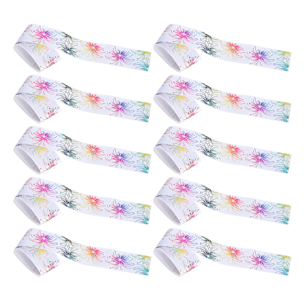 Fyrverkeri mönster band digitaltryck DIY kläder tillbehör huvudbonad 10 yards 38mm(Vit S7 )