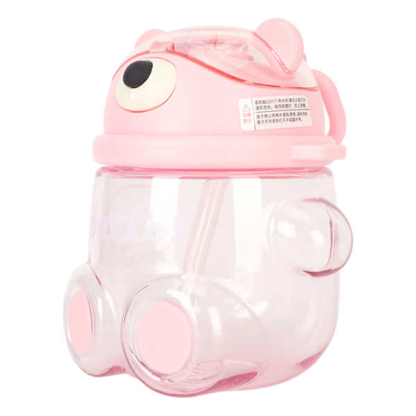 700 ml:n karhuvesipullo tytöille lapsille oljella Säädettävä hihna Cartoon Kawaii vesipullo ostoksia varten Vaellus Pinkki