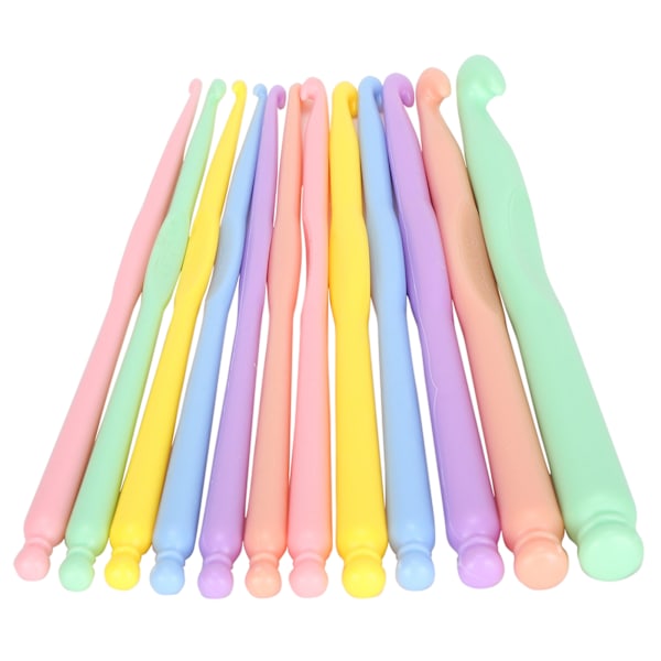 12 st DIY Craft virknålar stickning kit färgglada plast virknålar set