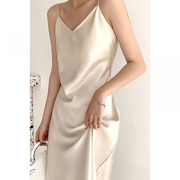 cktail Beach Evening Party Cowl Neck Midi Dresses(Apricot S)