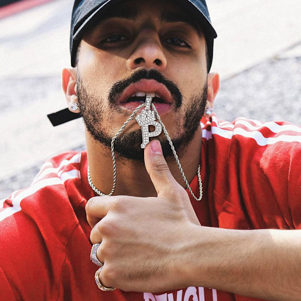 Kruunu Alku A-Z Kaulakoru, Jäädytetty Kirjainriipus 22-24 Tuuman Ketjulla, Miehet Naiset Bling Hip Hop Aakkoset Nimi Korut Lahja Suuret Alku Kirjaimet Kaulakorut P Silver