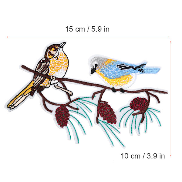 2 stk. DIY håndlavede fugleformede sy- og broderiklæde patches tøjtilbehør