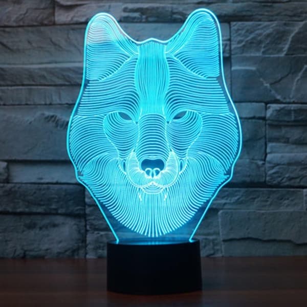 Animals Wolf 3D Nattlys Berøringskontroll Bordlamper, Ticent