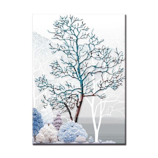 Oinramad 3Set Relief Tredimensionell abstraktion Canvas Målning Bilder Träd