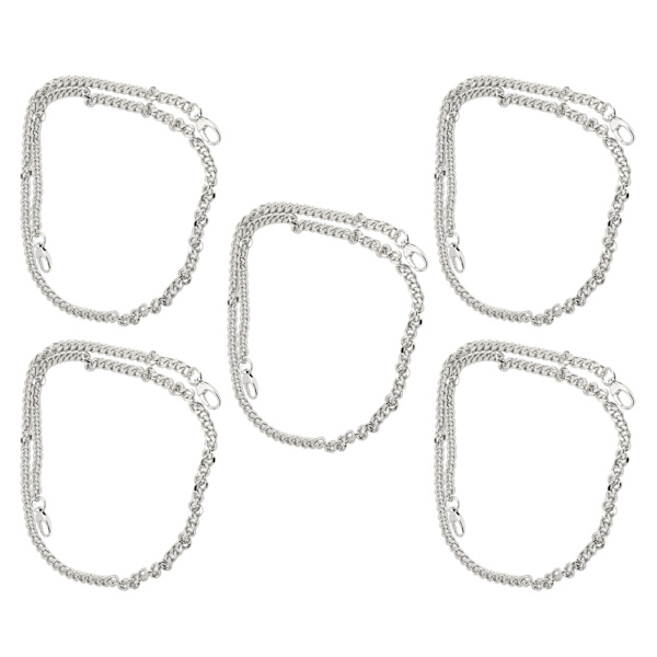 5 st metall trottoarkantkedjor 39,4 tum längd utsökt robust multifunktionell metallhantverkskedja för halsband fotlänk DIY silver