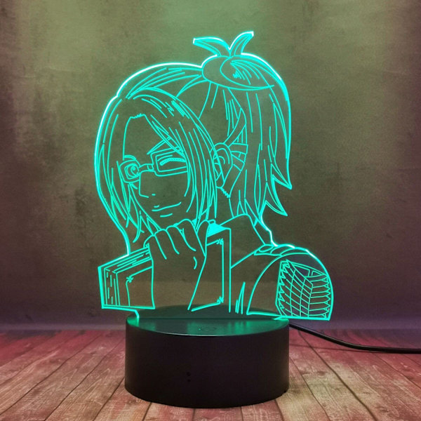 Hange Zoe lampa för serietidningsfans, Anime Levi Ackerman 3D LED Ni