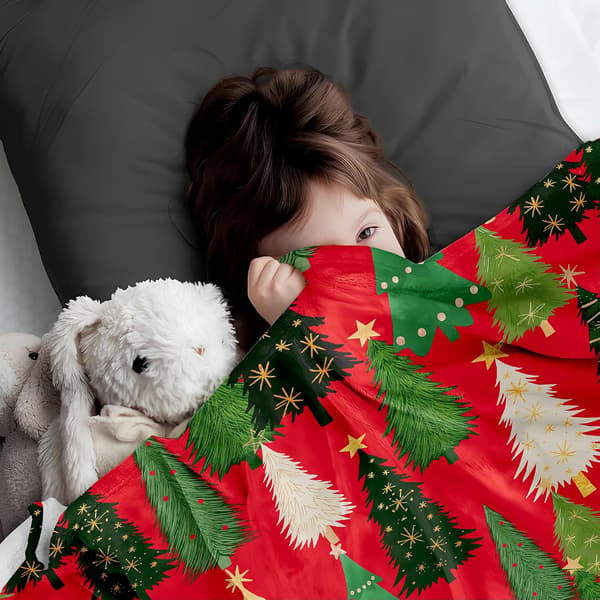 60 x 80 Julefleecepledd - Mykt og koselig flanellpledd til jul, festlig dekorativt pledd til sofa, seng og benk