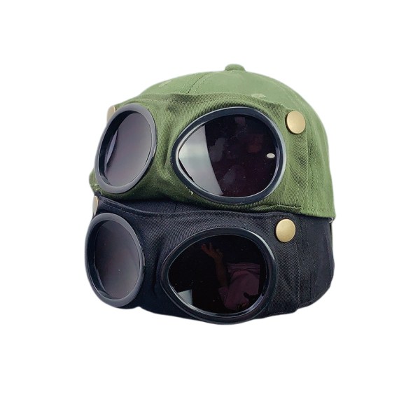 Retro Aviator hatt Glasögon Peaked Cap Solglasögon Baseballkeps E