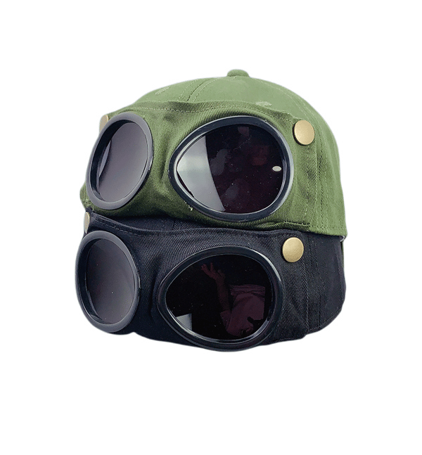 Retro Aviatorhatt Briller Caps med skygge Solbriller Baseballcaps E
