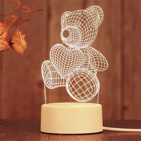3D Lille Natlampe, Børneværelse Plug-in Led Belysning