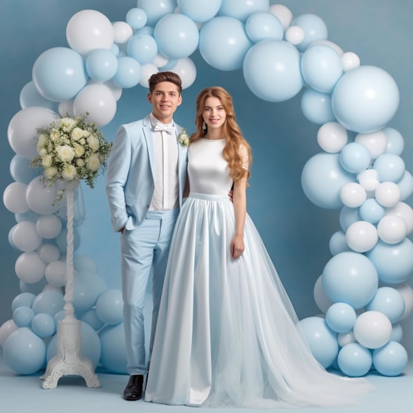 130-delad ballongbåge i pastellblått i olika storlekar 18\" 12\" 10\" 5\" perfekt för födelsedagsfest, examen, babyshower, bröllop, helgdag Pastel Blue