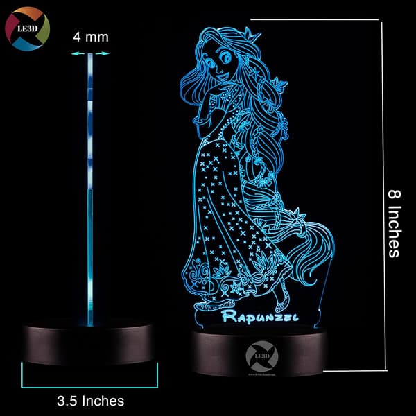 3D Optisk Illusions Natlampe - 7 LED Farveskiftende Lampe