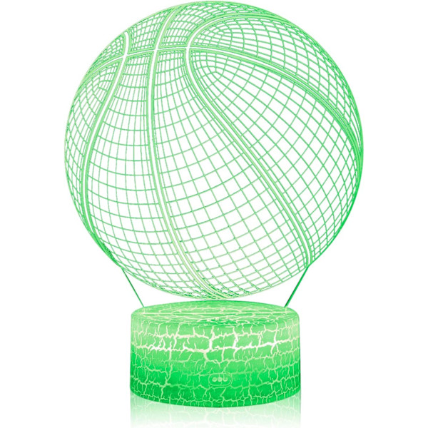 3D Illusion Basketboll Nattlampa, 16 Färgförändringar, Touch Whi