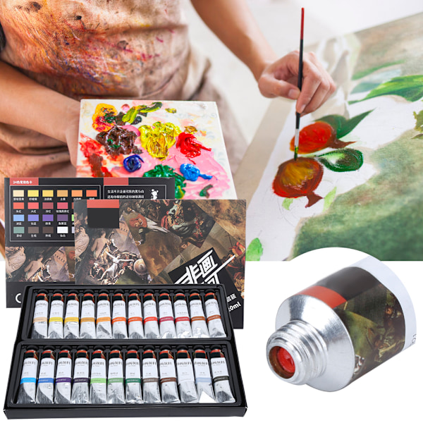 24 stk. Pigment 20ML Akvarel Maling Paste Maling Tube Blæk Begynder Indrammet Kunst Tilbehør