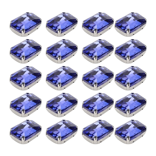 20 kpl DIY-kynsitimantteja hääpukuun, retro-muoti käsityölasivaatteiden koristeet 13 x 18 mm kuninkaallisen sininen suorakulmainen lasikynsitimantti