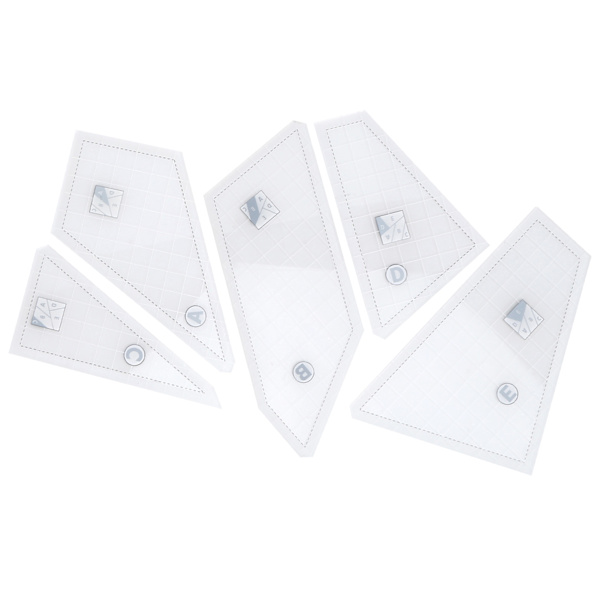 5 st Quilting Linjaler DIY Transparent Akryl Quilting Mallar Set för Hantverk Professionell Sömnad Present