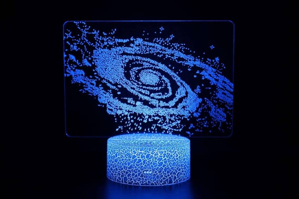 3D Illusjon Univers Stjerner Nattlys Lampe 16 Fargeendringer