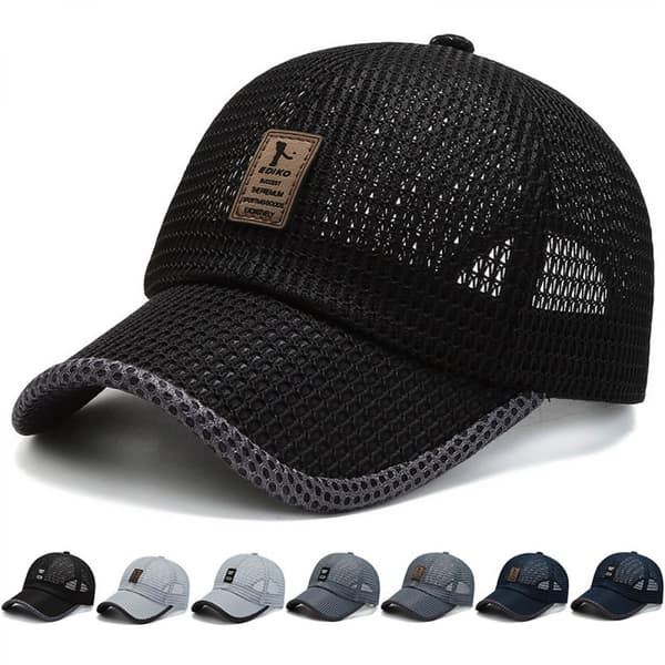 Sommar Mesh Baseball Cap för Män Justerbar Andningsbar Kepsar