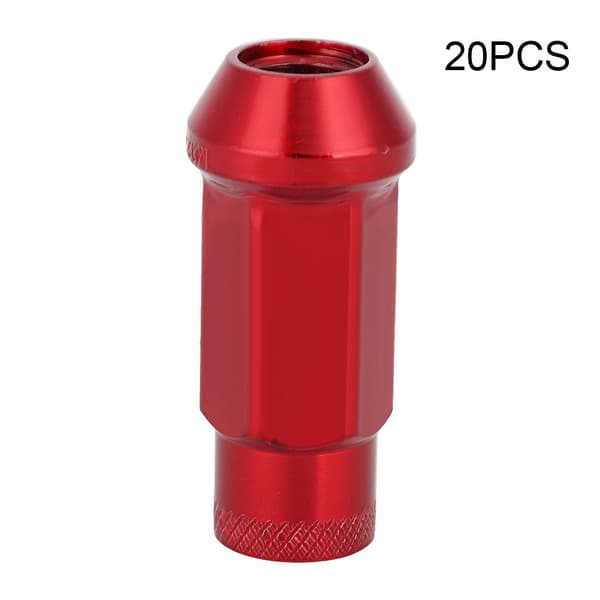 M12 x P1.5 Universal Aluminiumfälgmuttrar med Nyckelmodifieringstillbehör (Röd)